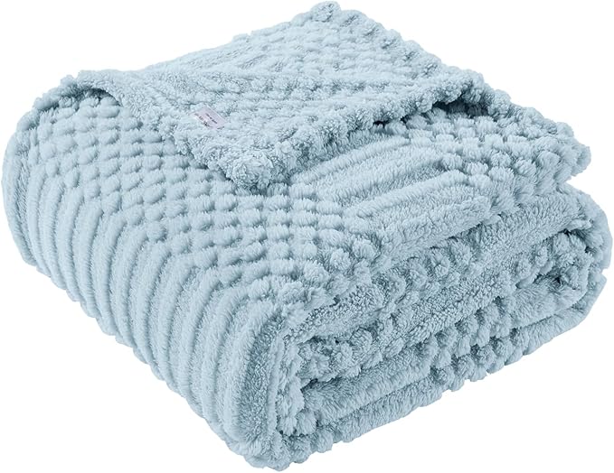 50x70 Inch Blue Throw Blanket - Soft & Fluffy Fleece, Cute & Aesthetic, Perfect for Sofa, Couch, Chair, Bed, Living Room & Bedroom, All-Season Use, Plush & Cozy Decorative Blanket