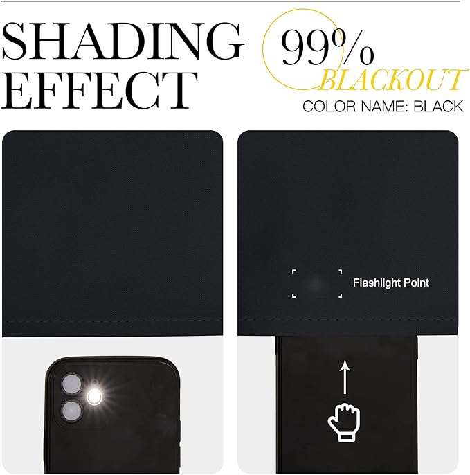 NICETOWN Bedroom Blackout Curtains Panels, 1 Pair, 55 inches by 92 Inch, Black, Triple Weave Energy Saving Thermal Insulated Solid Grommet Blackout Draperies for Patio
