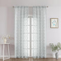 Chyhomenyc Light Grey Sheer Curtains 90 Inch Length 2 Panels Set, Light Filtering Tufted Textured Soft Airy Rod Pocket Gentle Leaf Window Treatment Drapes for Bedroom Living Room, 42" Wx90 L, 2PCS