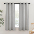 NICETOWN Linen Curtains 48 inch Length 2 Panels, Grommet Flax Semi Sheer Linen Blend Curtains Privacy with Light Filtering