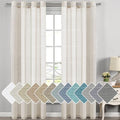 H.VERSAILTEX Linen Curtains Flax Linen Blended Curtain Panels for Living Room/Bedroom Semi Sheer Privacy Curtains 108 inch Length 2 Panels Set Nickel Grommet Window Drapes, Natural
