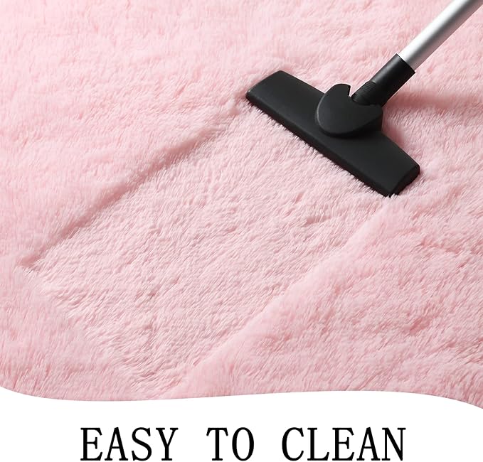 Chicrug Soft Runner Rugs for Bedroom Living Room Plush Fluffy Rug 2x8 Feet, Shag Furry Runner Carpet Non Shedding for Nursery Children Kids Girls Room Home Decorative, Pink