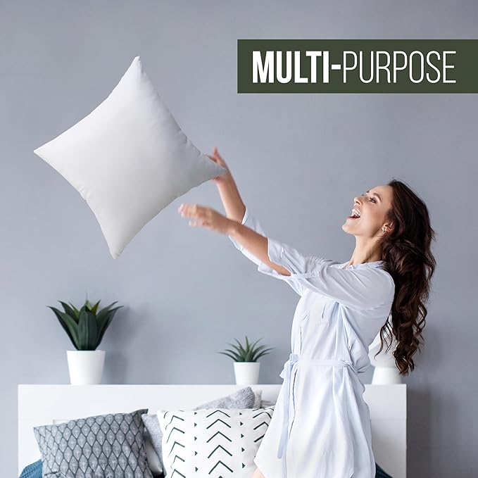 Utopia Bedding Throw Pillows (Set of 1, White) – 16 x 16 Inches Down Alternative Pillows for Bed, Sofa, and Couch - Fluffy Decorative Stuffer Pillow for Indoors & Outdoors
