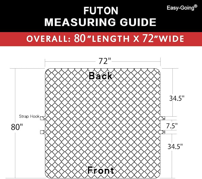 Easy-Going Futon Slipcover - Reversible Sofa Cover, Armless, Water Resistant - Protects Furniture from Pets & Kids (Navy/Ivory)