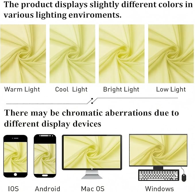 Lecloud Goose Yellow Sheer Curtains 72 Inches Long 2 Panels, Rod Pocket Light Filtering Curtains for Living Room Bedroom Dining Room, Voile Farmhouse Drapes for Windows, Each Panel 42" W x 72" L