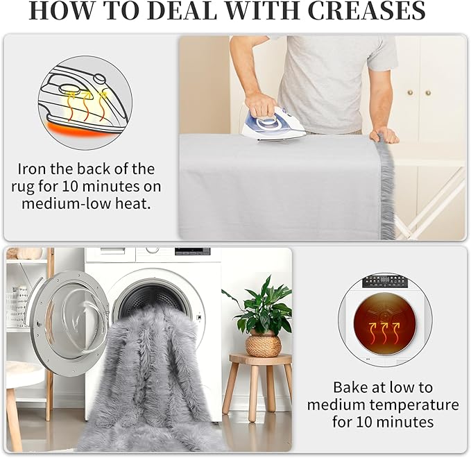 Grey Fluffy Rug for Bedroom, 2'X6' Faux Fur Rug for Runner, Gray Soft Shag Rug for Sofa Couch Cushion, Cozy Shaggy Fuzzy Plush Floor Carpet for Nursery, Cute Bedside Dorm Home Decor Rectangle