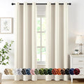 MIULEE Beige White Blackout Curtains for Bedroom Living Room 72 Inches Long 2 Panels, Thermal Insulated Room Darkening Drapes Solid Grommet Noise Reduction Light Blocking Window Treatments 40x72 Inch