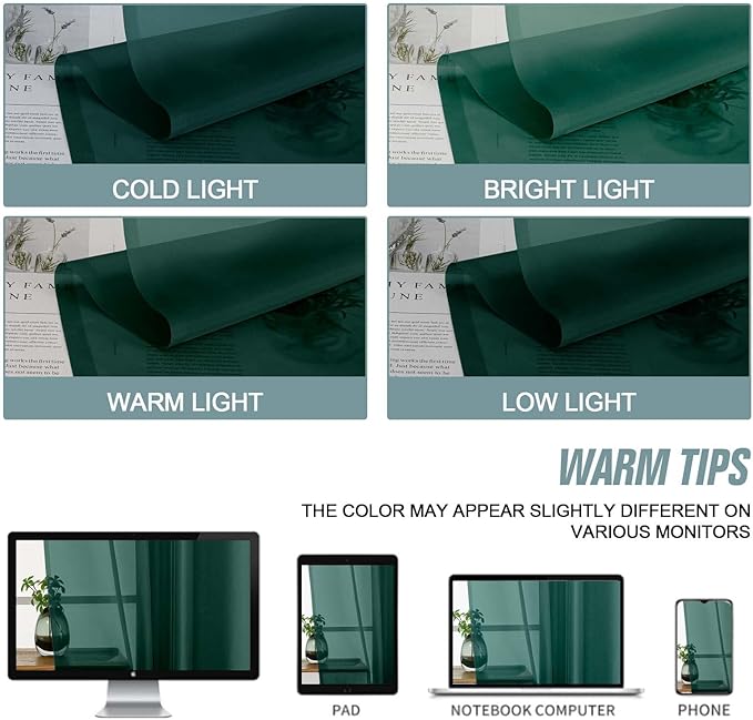 Green Valances for Windows 14 inch Length 2 Panels, Small Voile Sheer Curtains for Bathroom, Soft Fabric Light Filtering Kitchen Curtains, Dual Rod Pocket, Hunter Green, 2x42Wx14L Inches