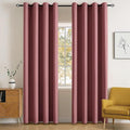 MIULEE Blackout Curtains for Bedroom Living Room Thermal Insulated Room Darkening Grommet Top Solid Light Blocking Drapery Set of 2 Window Panels 52 x 72 Inches Dusty Rose