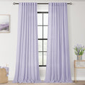 Lavender Purple Linen Curtain 90 Inch Long 2 Panels for Living Room Semi Sheer Privacy Grils Bedroom Window Curtains Rod Pocket Luxury Modern Farmhouse Decor Light Violet 52ﾗ90