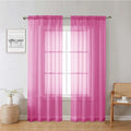 Lecloud Hot Pink Sheer Curtains 78 Inches Long 2 Panels, Rod Pockets Solid Voile Living Room Curtains for Bedroom Dining Room, Light Filtering Airy Modern Farmhouse Drapes, Each Panel 42" W x 78" L