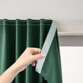 Blackout Curtains for Bedroom Sticky Curtain Blackout Window Cover Self Adhesive Curtains Rod No Drillng, 47" W X 96" L, Dark Green, 1 Panel