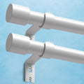 IFELS 2 Pack Heavy Duty Curtain Rods for Windows 28 to 48 Inch, 1 Inch White Curtain Rods Set of 2 Pack for Outdoor, Farmhouse, Bedroom, Adjustable Easy Install Curtain Rods (A2,White,30"-60"-2Pack)