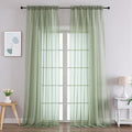 Gwine Sheer Sage Green Curtains 96 Inches Long 2 Panels Set, Light Filtering Voile Fimly Sheer Curtains for Living Room Bedroom, Elegant Soft Airy Rod Pocket Window Treatment, 59Wx96L Inch, 2PCS