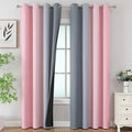 Pink and Grey Blackout Curtains 84 inch Length,Ombre Full Room Darkening Window Curtains for Living Room,Grommet Thermal Insulated Drapes,Light Blocking Curtains for Girls Bedroom,52x84 Inch, 2 Panels