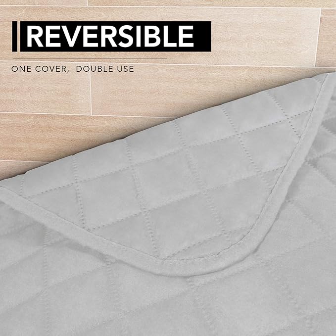 Easy-Going Sectional Couch Covers for Dogs L Shape Sofa Cover Reversible Sofa Slipcover Chaise Lounge Cover Furniture Protector Cover for Pets Dog Cat (42 x 52 inches, Light Gray/Light Gray)