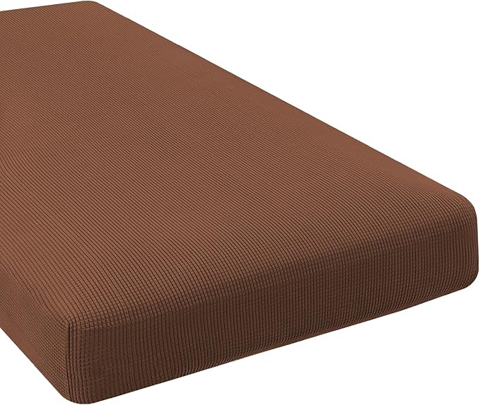 H.VERSAILTEX Super Stretch Individual Chaise Cover Sectional Couch Covers for L Shaped Sofa Both Left/Right Featuring Thick Jacquard Textured Twill Fabric (1 Piece Chaise Cover, Caramel)