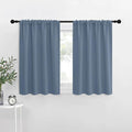 NICETOWN RV Blackout Curtains for Camper Windows, Short Blackout Curtains & Drapes, Thermal Insulated Blackout Curtain Panels for Kids Room, Play Room (Stone Blue, 34" Wide by 36" Long, 2 PCs)