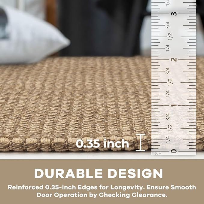 KOZYFLY Washable Area Rug 4x6 ft Non Slip Rubber Backed Living Room Rugs Braided Woven Cotton Kitchen Rugs Indoor Entryway Rug Floor Carpet for Dining Living Room Bedroom, Tan/Orange/Brown