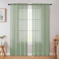 Sage Green Sheer Curtain for Bedroom Living Room 78 Inches Long 2 Panels Set, Solid Soft Airy Light Filtering Sheer Window Curtains, Modern Rod Pocket Door Curtain, 42" Wx78 L Inches