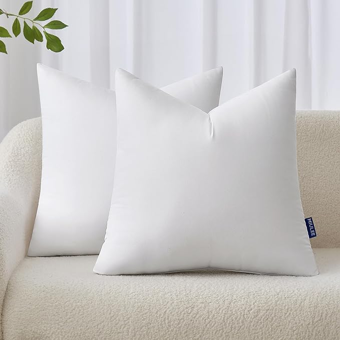 MIULEE 16x16 Inches Pillow Inserts Pack of 2, Decorative Throw Pillow Inserts for Couch