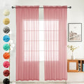 youleyar Solid Sheer Rod Pocket Curtain Voile Draperies 2 Panels White Beige Black Grey Coffee 52 Inch Width 72 Inch Long 1 Pair for Kitchen Bedroom Children Living Room Yard (Blush,52Wｘ72L)