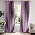 MIULEE Lavender Velvet Curtains 108 inches - Luxury Blackout Curtains for Bedroom Living Room Thermal Insulated Super Soft Window Drapes Rod Pocket & Back Tab, W52 x L108 inches,Purple,2 Panels