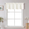 Chyhomenyc Cream Short Curtain Valance for Windows, Faux Linen Textured Half Window Curtains, Burlap Solid Topper Small Curtain Valance for Bathroom Laundry Basement, 60Wx18L Inch, 1 Piece