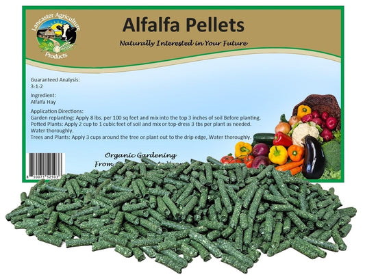 Alfalfa Meal Pellets 16 Pounds Organic Fertilizer for Flowers, Vegetables & Trees - Ideal Rabbit Food, Hamster Food, Timothy Hay Alternative - Lancaster Agriculture Products (16 Pounds)