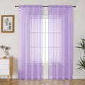 Gwine Lilac Sheer Curtains 90 Inches Long 2 Panels Set, Light Filtering Solid Filmy Drapes for Living Room Bedroom, Elegant Soft Rod Pocket Voile Sheer Window Curtains, 42Wx90L Inch, 2PCS, Lilac
