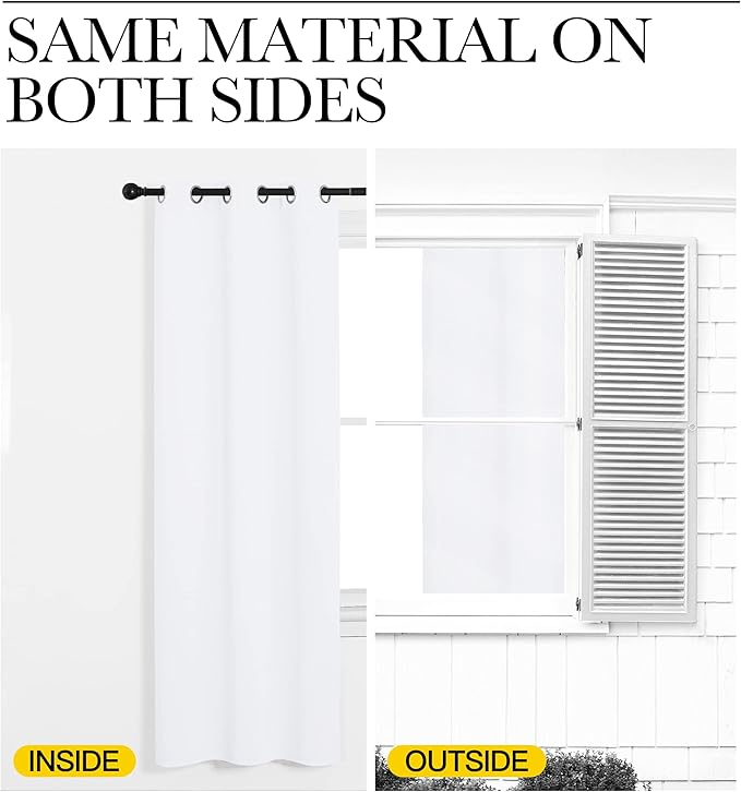 NICETOWN Window Curtains 86 inches Long - (Pure White) 55 by 86 inches, 1 Pair, 50% Light Blocking Grommet Drapes/Draperies for Living Room