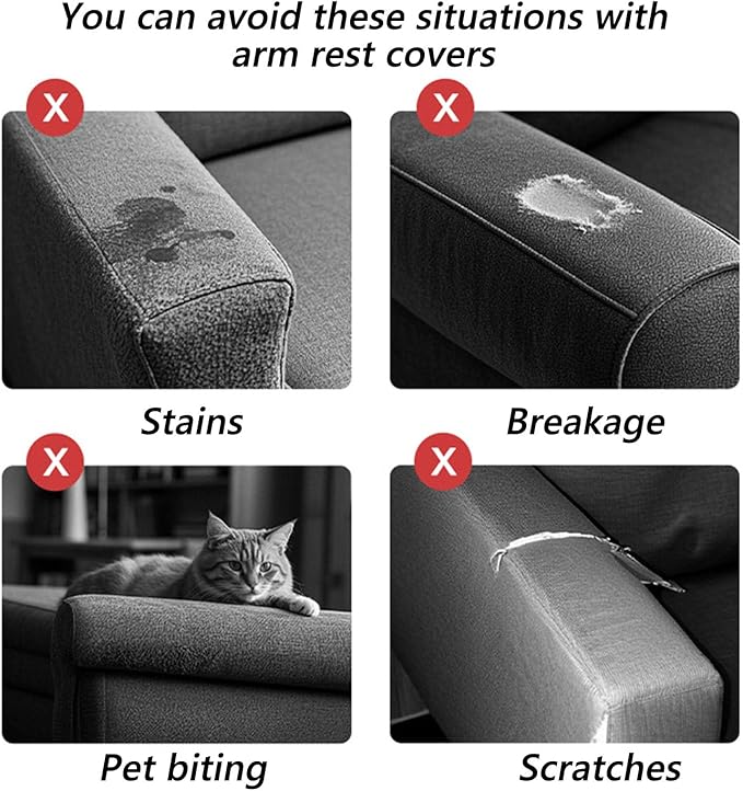 Soothing Home Sofa Covers, Sofa Hero Covers, Wear-Resistant Universal Couch Covers Washable Stretch Sectional Couch Cushion Covers (Green,Arm Rest Covers 2pcs)