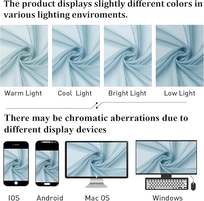 Lecloud Sky Blue Sheer Curtains 90 Inches Long 2 Panels, Light Filtering Voile Solid Airy Curtains, Transparent Farmhouse Decor with Dual Rod Pocket for Living Room Bedroom, Each 42" W x 90" L