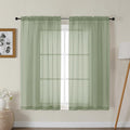 Gwine Sage Green Sheer Curtains for Bedroom 54 inches Long 2 Panels, Light Filtering Voile Rod Pocket Curtains, Airy Transparent Sheer Drapes for Living Room, Each 42" Wx54 L