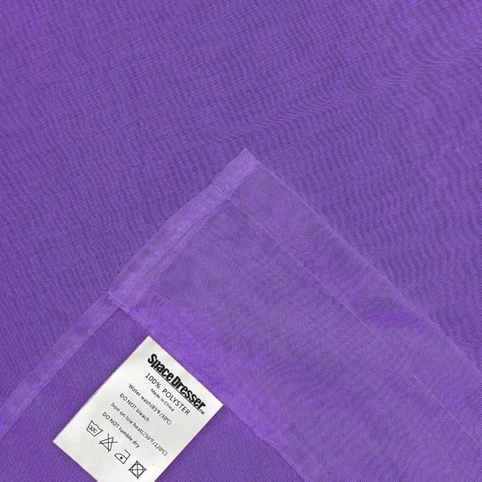 SpaceDresser Sheer Voile Window Treatment Rod Pocket Curtain Panels for Kitchen Bedroom Living Room Drapes Sunlight Filtering Privacy Semi Home Decor Assorted (Purple, 52 W x 63 L)