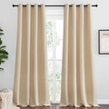NICETOWN Bedroom Room Darkening Curtains - Triple Weave Microfiber Grommet Top Thermal Insulated Solid Room Darkening Panels/Drapes for Kid's Room (Biscotti Beige, 1 Pair, 55 inches by 96 Inch)