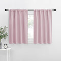 NICETOWN Baby Pink Kitchen Curtains, 42" W by 36" L, Set of 2, Short Blackout Curtains & Drapes, Small Window Draperies for Dining Room, Cupboard
