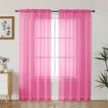 Gwine Sheer Curtains 72 Inch Length - Light Filtering Rod Pocket Window Curtain Panels for Bedroom, Elegant Soft Voile Living Room Sheer Drapes, Each 42Wx72L, 2 Panels, Hot Pink
