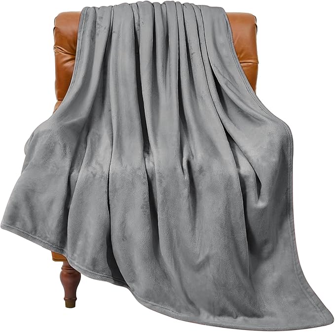 BEDELITE Fleece Blanket Twin Size Grey Throw Blanket for Couch & Bed, Luxury Plush Cozy Fuzzy Blanket 60x80 inches, Super Soft Warm Lightweight Throw Blanket for Travel Camping
