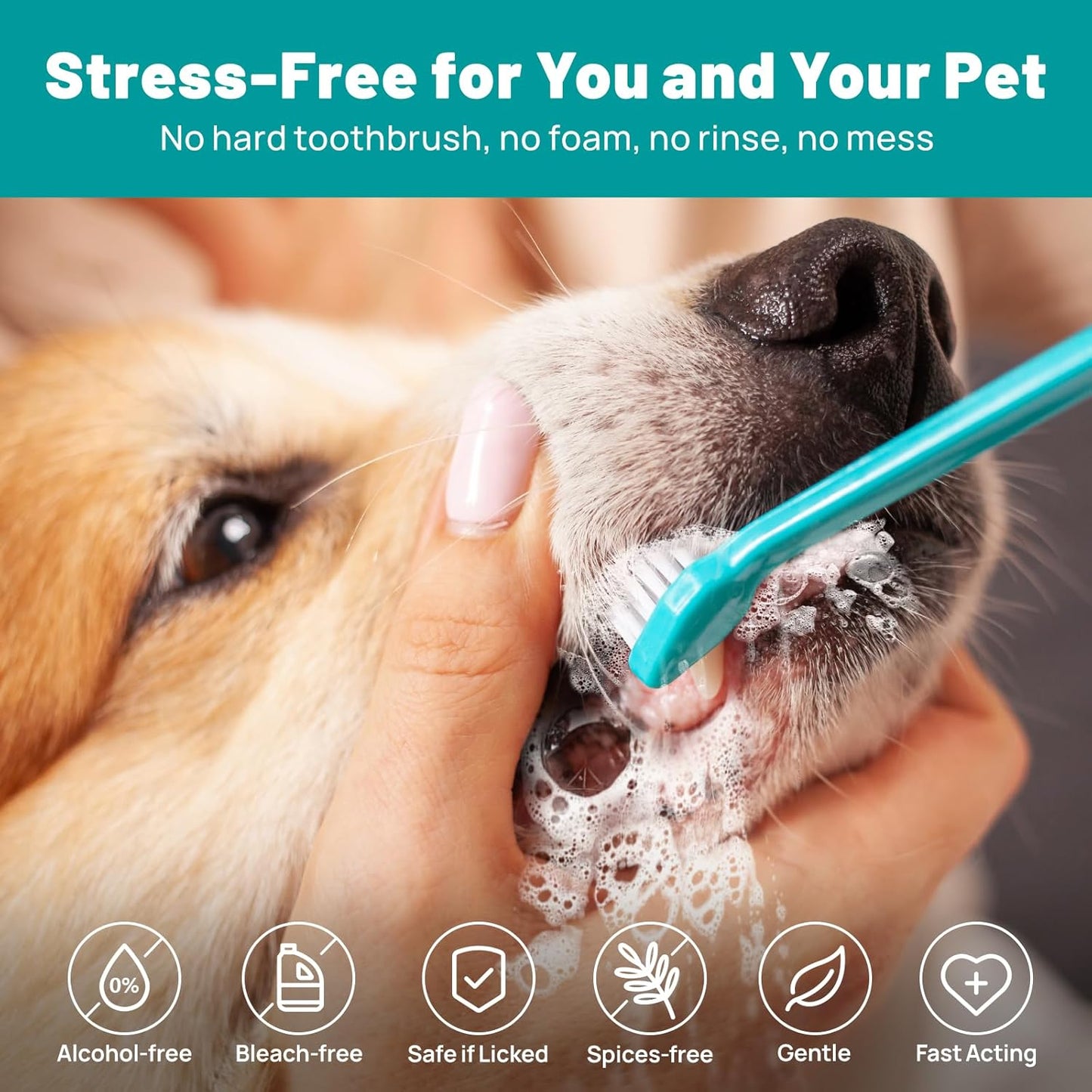 Dog Dental Care Wipes - Cat & Dog Teeth Cleaning Finger Wipes - Tooth Brushing Kit Dental Wipes - Reduces Plaque & Freshens Breath, Honey Scent