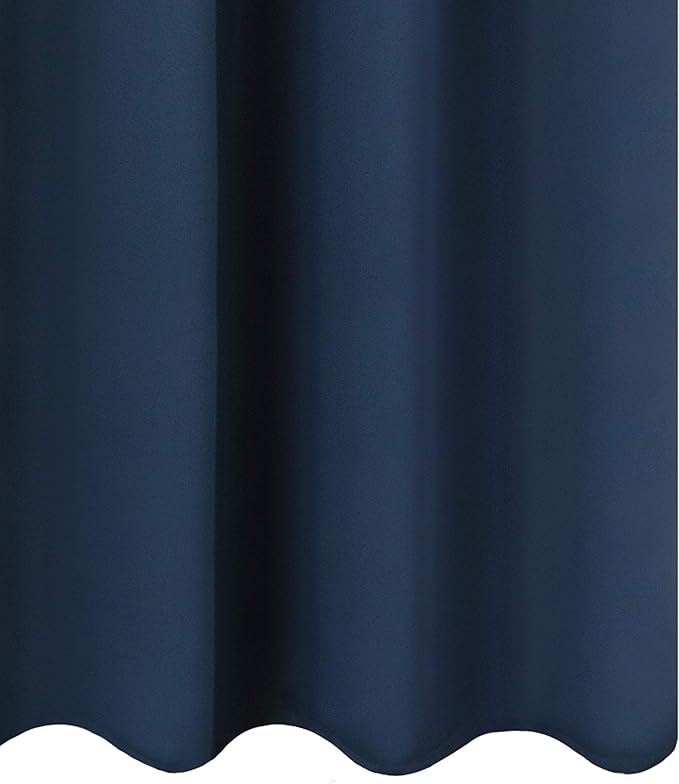 LEMOMO Navy Blackout Curtains 66 x 63 Inch Length/Set of 2 Curtain Panels/Thermal Insulated Room Darkening Blackout Curtains for Bedroom