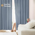 HOMEIDEAS Non-See-Through Stone Blue Privacy Sheer Curtains, 52 X 72 Inches Long 2 Panels Sheer Curtains Light Filtering Window Drapes for Bedroom Living Room