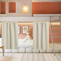 RYB HOME Basement Bathroom Kitchen Cafe Privacy Curtains, Short Insulating Light UV Heat Blocking Privacy Curtain Tiers for Laundry Room, Width 34 by Length 30, Beige, 2 Panels