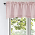 OWENIE Bob Valance Curtains 18 Inch Length 1 Piece, Faux Linen Slub Solid Blush Kitchen Valance for Bedroom Living Room, Farmhouse Soft Airy Rod Pocket Small Window Curtain, Each 60Wx18L Inch