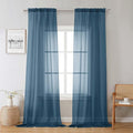 Lecloud Dusty Blue Sheer Curtains 96 Inches Long 2 Panels, Light Filtering Breathable Curtain, Gauzy Stylish Home Decor Drapes with Dual Rod Pocket for Dining Room Bedroom, Each 42" W x 96" L