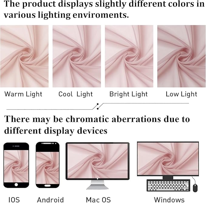 Lecloud Blush Sheer Curtains 54 Inches Long 2 Panels Set, Airy & Breathable Dual Rod Pocket Semi Voile Pink Sheer Curtain, Window Drapes for Bedroom/Living Room/Kitchen/Party Backdrop, 40W x 54L