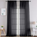 Gwine Black Sheer Curtains 120 Inches Long 2 Panels Set, Extra Long Sheer Black Curtains for Living Room Bedroom, Farmhouse Filmy Soft Rod Pocket Curtain, 59 Wx120 L Inch, 2 PCS, 10ft
