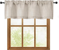 OWENIE Linen Valances for Windows 1 Pcs, Light Filtering Textured Farmhouse Short Small Valance Curtains for Bathroom Basement Living Room Bedroom, Rod Pocket Half Curtains Over Sink, 52" Wx16 L
