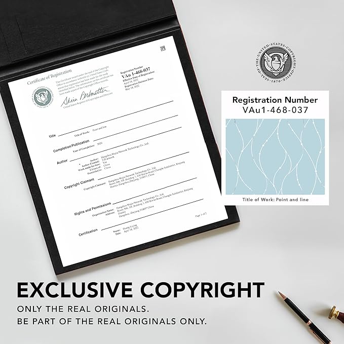 Deconovo Blackout Curtains, Thermal Insulated Soundproof Grommet Drapes, Wave Dot Foil Print, 52 x 54 Inch, Set of 2, Machine Washable Window Panel for Bedroom Living Room Nursery Kitchen, Light Blue