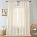 Gwine Extra Long Cream Sheer Curtains 120 Inches Long 2 Panels Set, Voile Light Filtering Window Drapes for Patio Door/Birthday Party/Hallway Window Guest Room, Each 42Wx120L in, 10FT, Cream